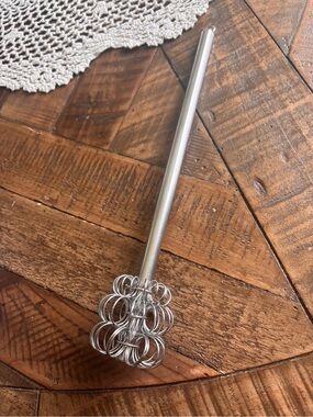 Stainless Steel Spring Whisk Mixer Swizzle Stick Drink Stirrer Trinidad Swizzle